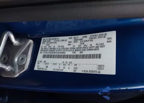 2017 Ford Escape Se из США, поврежденный, VIN 1FMCU9GD8HUE83882